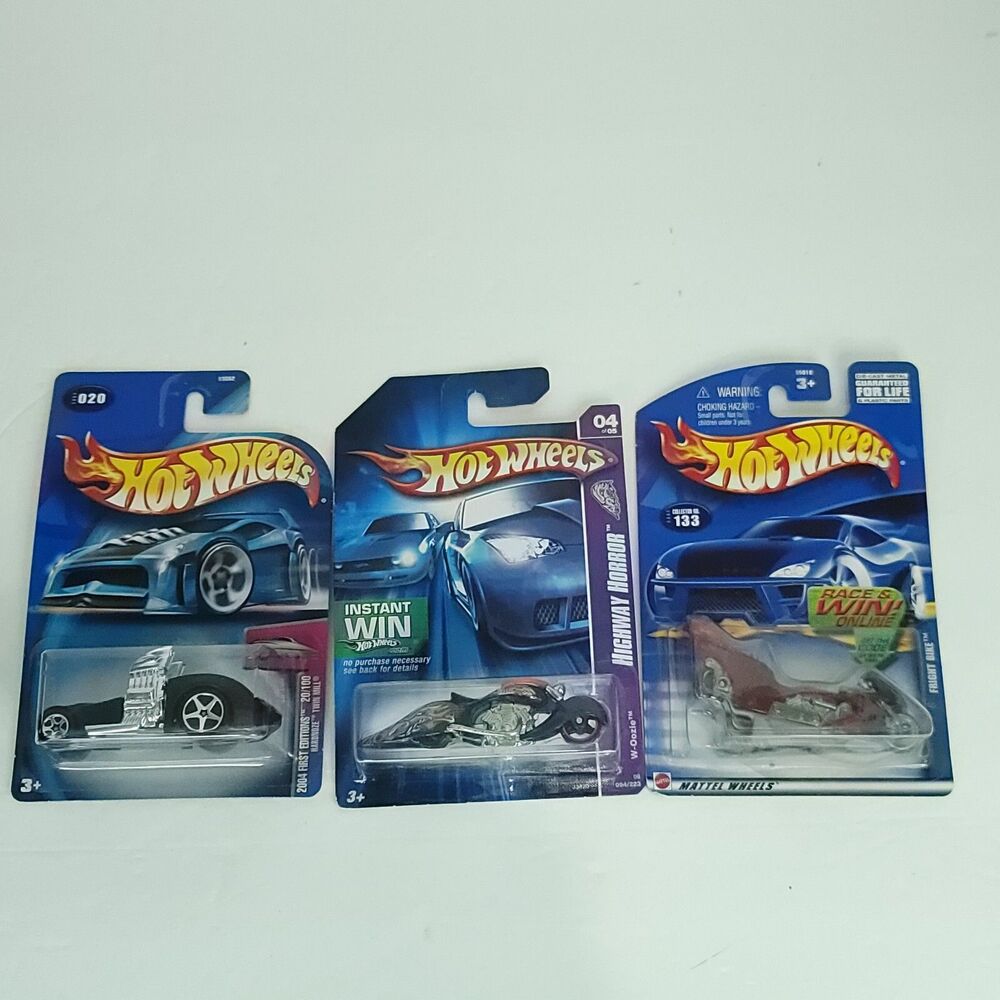 Lot of 3 Hot Wheels Hardnose Twinmill  W-Oozie Fright Bike NEW Die Cast
